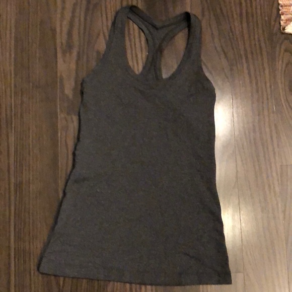 Dark grey lululemon racerback tank in size 4 - Picture 1 of 3